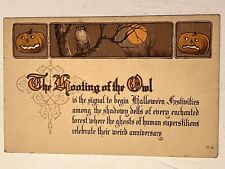 ANTIQUE NASH #11 HALLOWEEN POSTCARD. HOOTING OWL, JOL, DIVIDED POSTED picture