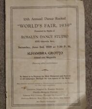 1939 Worlds Fair 10th Annual Dance recital Alhambra Grotto  picture