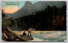 Trout Fishing is Good in Western Montana Published in Great Falls c1910 Postcard picture