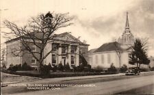 Postcard  Municipal Building & Center Congregation Church Manchester Conn [dg] picture