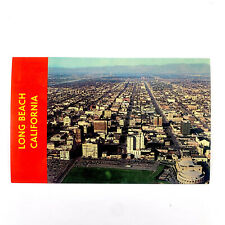 Postcard California Long Beach CA Aerial Bird Eye Downtown 1960s Chrome Unposted picture