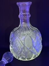 EAPG Glass Decanter Manganese 10” Glows Like Uranium. STUNNING picture
