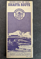 Vintage 1940 Southern Pacific Railroad Timetable Shasta Route Excellent picture