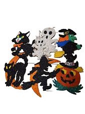 Vintage Halloween Melted Plastic Popcorn Decorations Ghost pumpkin Witch 7 Total picture