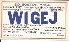 QSL  1933 South Boston MA   radio card picture