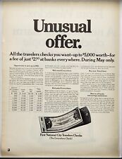 1972 First National City Travelers Checks Unusual Offer Vintage Print Ad picture