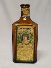Antique JR Watkins Dandruff Bottle W/ label barber apothecary tonic picture