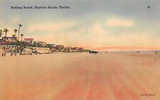 D1945 Bathing Beach, Daytona Beach, Florida - Linen PC, Tichnor Bros. No. 66703 picture