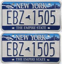 Expired New York 2001-2009 Niagara Falls NYC Skyline License Plate Pair EBZ-1505 picture