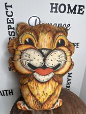Vintage Richard The Lion Throw Pillow Cut & Sew 1960’s Cartoon Big Eyes 14 Inch picture