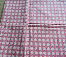 3224 1/2 yd antique 1940's cotton fabric, pink circles, blue flowers picture