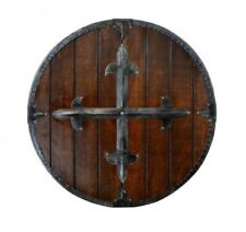 Medieval 24'' Round Wooden Shield Battle Ready Home Decor Beautiful Gift Item picture