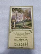 Vtg 1921 Hoyt Brooks Hardware Co Fostoria Ohio Advertising April Calendar Card picture