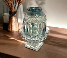 Westmoreland Wakefield Waterford Green Thumbprint Fairy Lamp Vintage RARE 7.5