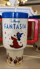 Disney Parks Fantasia Sorcerer Mickey And Broom Tumbler Cup With Straw New 2024 picture