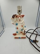 Vintage 1960s Lamp Circus Clown Tips Hat Kids Room Ceramic Table Light Working picture
