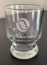 Vintage Northwest Orient Airlines Juice/Wine Glass 1970s-80s Tail Fin Logo picture