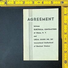 Agreement Local Union 241 IBEW and Electrical Contractors of Ithaca, NY 1962 picture
