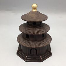 Chinese Antique Small Tian Tan Incense Burner Bronze Gilt Decoration Series picture