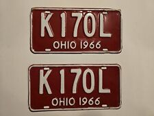 1966 OHIO LICENSE PLATES, K170L Matched Set, Very NICE-Vintage picture