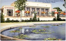 CHICAGO ZOOLOGICAL PARK RESTAURANT, ILLINOIS ~  LINEN postcard~ 1941 picture