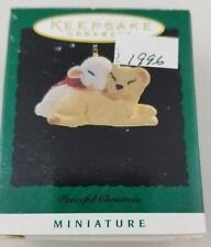 1996 Hallmark Keepsake Miniature Ornaments ~ Peaceful Christmas ~ Lamb  LION NIB picture