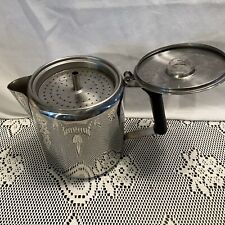 VINTAGE 18/8 Stainless Steel Cup Percolator Coffee Pot Stove Top picture