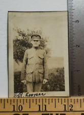 Antique 1918 Photograph WWI US ARMY SOLDIER IN UNIFORM Parris Islnd ER COOPER D1 picture