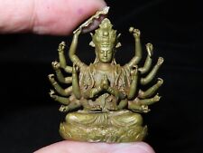 Buddhist Copper Thousand Armed Cundi Bodhisattva Miniature Statue (a2) picture