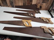 6 0LD CARPENTER'S HAND SAWS Disston And More picture