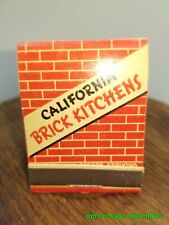 Matchbook California Brick Kitchens Illinois Vintage Restaurant Feature Ad picture