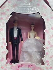 NEW 1997 Hallmark Keepsake Ornament BARBIE and KEN Wedding Day Bride & Groom Set picture
