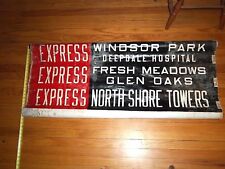 NY NYC BUS ROLL SIGN WINDSOR UNION TURNPIKE DEEPDALE HOSPITAL NORTH SHORE TOWERS picture