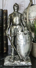 Holy Roman Empire Crusader Knight with Sword and Shield On Guard Statue 7