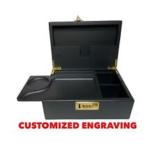customized engraving large premium bamboo smoking rolling tray storage box lock picture