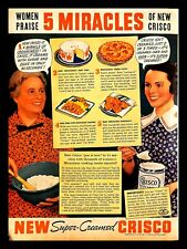 1937 Crisco Shortening Vintage PRINT AD Cooking Food Women Housewife Kitchen 30s picture