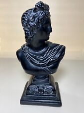 Vintage Alexander Backer Black Greek Apollo Bust Bookend / Sculpture Chalkware picture