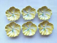 Porcelain Hibiscus Flower Candy/Trinket/Nut Dishes Yellow Set of 6 picture