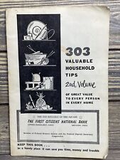 303 Valuable Household Tips First Citizens National Bank 1954 Paperback Book  picture