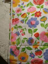 🌻 Vintage Bold Pink Blue Orange Floral Cotton Fabric Flower Power BTY 36