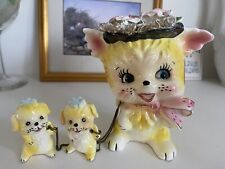 Vintage Ceramic Lipper and Mann Yellow Dog Mother & Babies on Chains picture