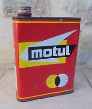 Vintage oil can MOTUL France tin old antique french red vtg french canister picture