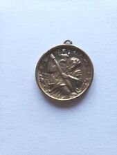 Vtg Antique St Christopher Brass Medal 1 In Car picture