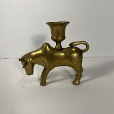 Vintage Brass Metal Cow Candle Holder picture