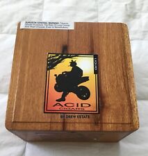Drew Estate Acid Liquid  Empty Wood Cigar Box 7.25x7.25x4.25 Stash Box picture