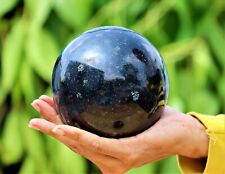 Amazing 120MM Black Nuummite Stone Sorcerer’s Stone Healing Metaphysical Sphere picture