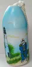 Lighthouse Old Man of Sea Hand Painted Buoy Beach House Tiki Bar Décor picture