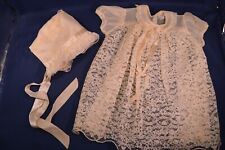 Vintage Carol Joy Infant Lace Dress & Bonnet Set,Ivory Color picture