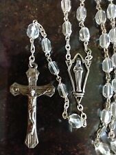 Vintage Catholic Clear Glass Rosary picture