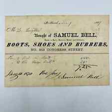 1869 Samuel Bell Boots Shoes Rubbers Portland ME Letterhead Billhead AA5 picture